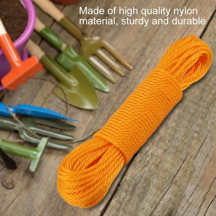 Corde à Linge Everlasto 20 M – Orange – PVC Robuste 4,8 Mm Ultra Résistante