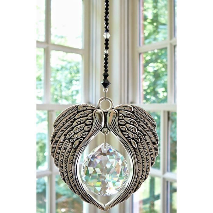 Ornement suspendu en cristal d'aile d'ange, pendentif en métal Suncatcher  exquis, pour le jardin de fenêtre à la maison - Cdiscount Maison