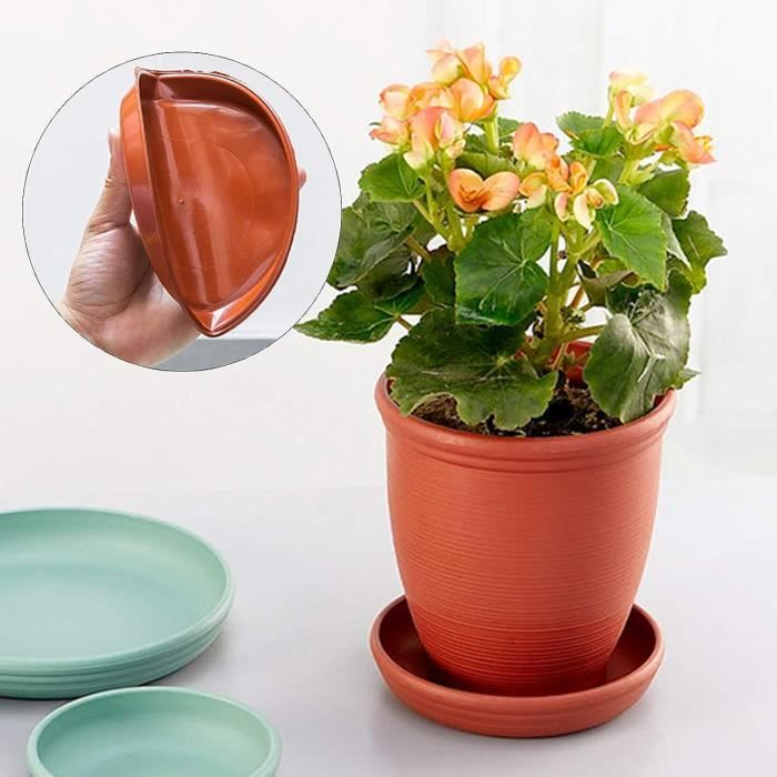 5 Soucoupes Pour Plantes TStarJungle - 24cm, Plastique PP Recyclé, Haute Protection Contre Les Fuites