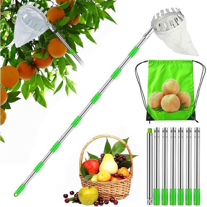 Cueillette Sans échelle Cueilleur Fruits Télescopique QWORK 4m