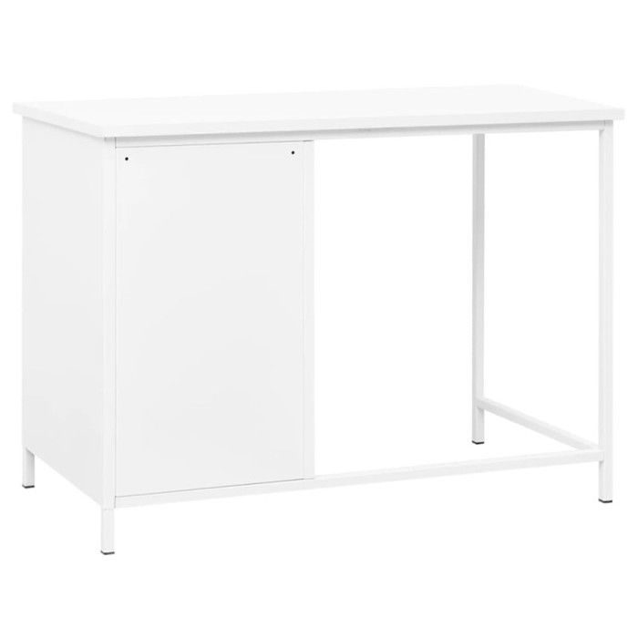Bureau en bois 5 tiroirs Malika - 120 x 75 x 55 cm - Blanc - Habitat et jardin