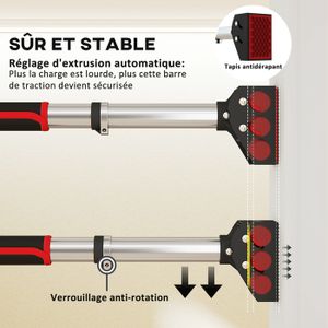 Barre De Traction Murale Multifonction - Porte, Menton, Support Jusqu'à 200kg, Métal, Neuf