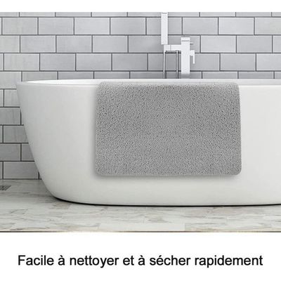 Tapis De Douche Antidérapant Motif Géométrique - 60x90 Cm, En PVC Doux Type Luffa, Trous De Drainage, Séchage Rapide