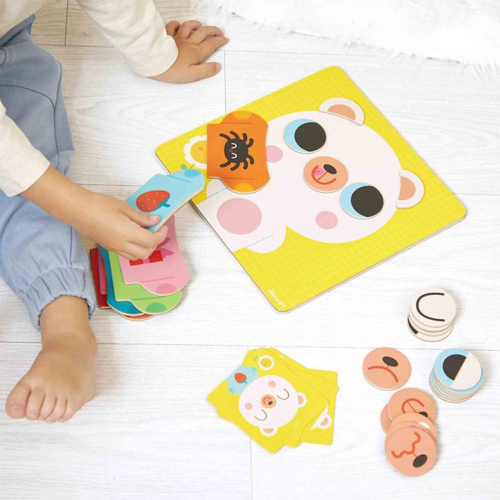 Janod – Jeu Magnétique Des émotions Avec Teddy L’ours – 30 Magnets Et 7 Cartes – Dès 2 Ans – Bois FSC