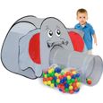 Tente de Jeu pour enfants Maison Jouet JUMBO | incl 200 balles multicolores + tunnel + pratique étui pour le garder / transporter...-0