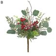 1pc feuille de fleur artificielle en plastique fausse plante décoration de fenêtre de mariage de Noël D133-0