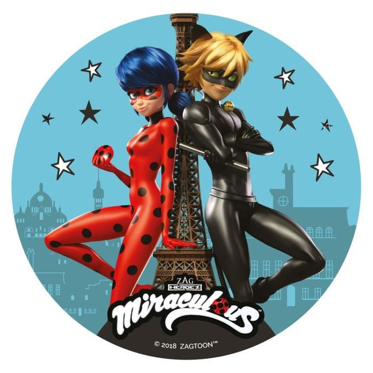 Disque Sans Sucre 16 Cm Miraculous Ladybug Decor Gateau Anniversaire Cdiscount Maison