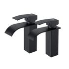 Mitigeur Lavabo Cascade Noir Moderne Auralum - Robinet Salle Bain en Laiton Haut Qualité pour Vasque à Poser