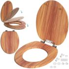 CASARIA Siège de WC Bois système d'abaissement automatique MDF abattant standard salle de bain lunette couvercle toilette