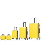 CELIMS FRANCE - Set de Valise 5 Pièces | Valise Cabine + Valise Moyenne + Valise Grande Taille + 2x Vanity | ABS | Jaune