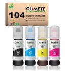 104 - 4 Bouteilles d'encre compatible Epson Ecotank 104 - COMETE CONSOMMABLE