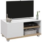HOMCOM - Meuble tv - Bois - 80x45x39cm - Blanc