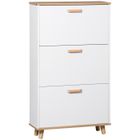 HOMCOM - meuble à chaussures - Panneaux de particules - 70x23.5x122cm - Blanc