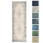 Tapis Salon Poils Courts Creme 80x195 cm - TESSO LIVING - Vintage - Lavable - Franges de coton