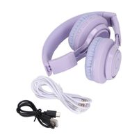 Akozon Écouteurs pour enfants Casque d'écoute Bluetooth pour enfants, pliable et réglable, casque de lumière colorée RVB avec
