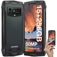 DOOGEE Smini Smartphone 4.5pouce HD+ téléphone portable incassable Helio G99 15Go+256Go Android 13 déverrouillage du visage - Noir