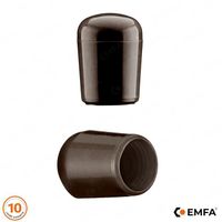 Capuchon pour tuyau rond – Diamètre 12 mm-10 pièces – Marron  - Capuchon PVC – Embout pour extrémité de profile et tige- EMFA®