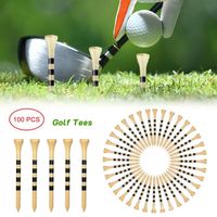Sac De Golf, Tees de Golf colorés en bambou avec rayures noires, Équipement Entraînement Golf 70mm, 100pcs