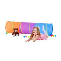 Relaxdays Tunnel de jeu coloré enfants Pop Up tente jeu plein-air jouet tunnel rampant solide tente fille garçon, coloré