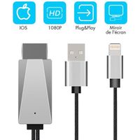 TECHSTICK® Câble Lightning vers HDMI IPhone hdmi adaptateur Câble miroir d'écran pour iPhone 11/11 Pro/11 Pro Max/XR/XS/iPad