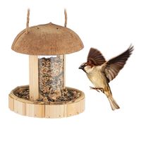 Nichoir Et Mangeoire Pour Oiseaux Relaxdays En Bois - 2 Maisons, Toit Vert, 30,5x26x12 Cm, Trou 3,2 Cm - 10