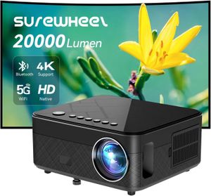 Vidéoprojecteur Videoprojecteur 20000 Lumens 5G WiFi Bluetooth Projecteur Portable Correction Trapézoïdale Zoom Home Cinéma pour.[Z111]