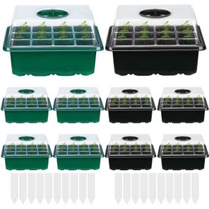 Pots de Germination Kit de Germination des Mini serres très Pratiques 12 Trous AMITAS Pots de Semis Plastique 5Pcs 