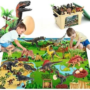 FIGURINE - PERSONNAGE Lot de 88 PCS Dinosaure Figurine avec Boîte de Ran