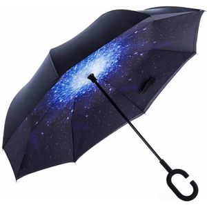 PARAPLUIE Parapluie Inverse Inversé Canne Automatique Grande Taille Etanche Anti UV Anti-Vent Anti-Retournement Manche