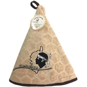 MCTISSUS Essuie Main Rond en /éponge Tissage Jacquard Salamandre Beige Qualit/é Premium