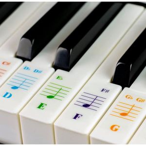 Étiquettes de Notes pour clavier de Piano, 88 touches/61 touches, bande de  guidage amovible et