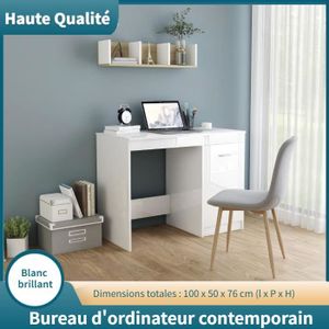 BUREAU  Bureau contemporain blanc brillant - WER - WER6 - Bonne qualité
