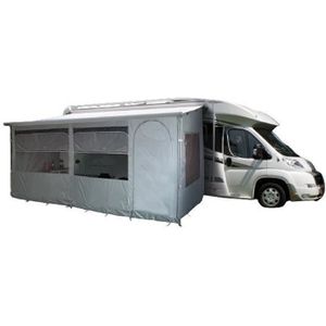 Eurotrail caravane à parois latérales avec fenêtre 200 x 180 cm polyester gris 
