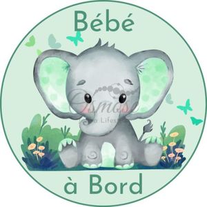 BÉBÉ À BORD  Autocollant Bébé à Bord - Bébé Eléphant
