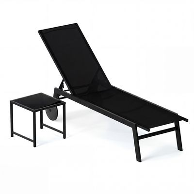 Giantex Chaise De Bronzage De Plage Pliable – Chaise De Terrasse Réglable Avec Trou Pour Le Visage