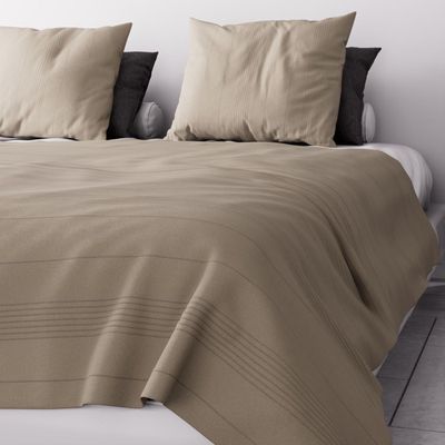 Autrefois Copriletto Boutis 2 posti in 100% cotone, 230 x 250 cm, con 2 federe 65 x 65 cm, con ricamo a tinta unita, colore bianco, bianco