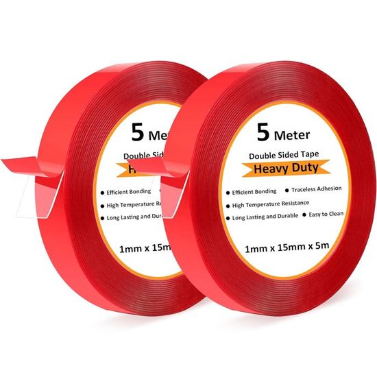 Ruban Adhesif Double Face Extra Fort Transparent 2 Rouleaux De Double ...