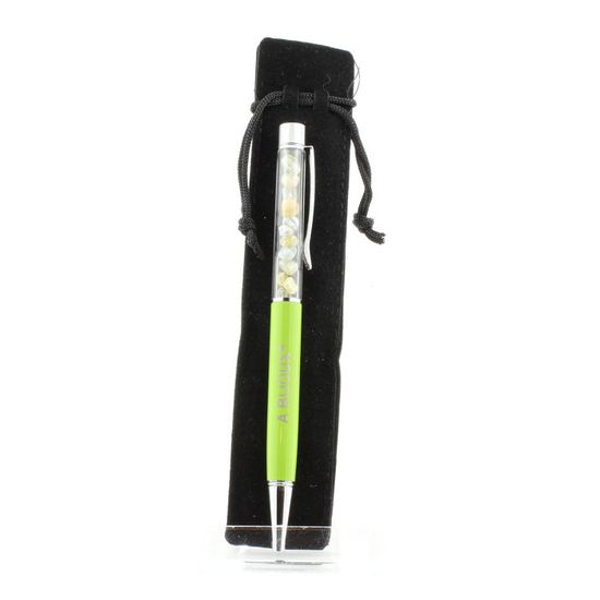 Stylo Minéraux Avec Topaze Du Brésil - Couleur Blanc, Marque A Bijoux, Neuf Avec étiquettes