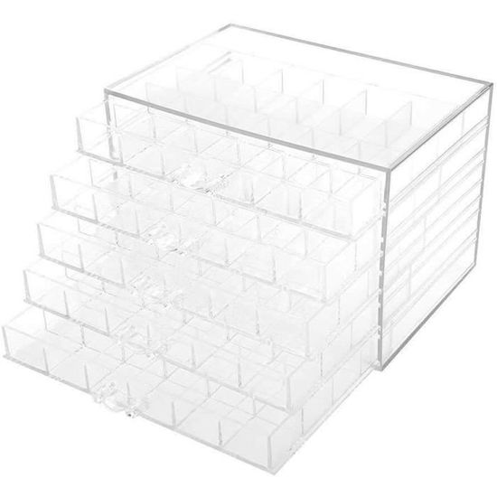 Boîte De Rangement Lunettes Acrylique Transparente Lolalet - 2 Étages Avec Diviseurs Amovibles