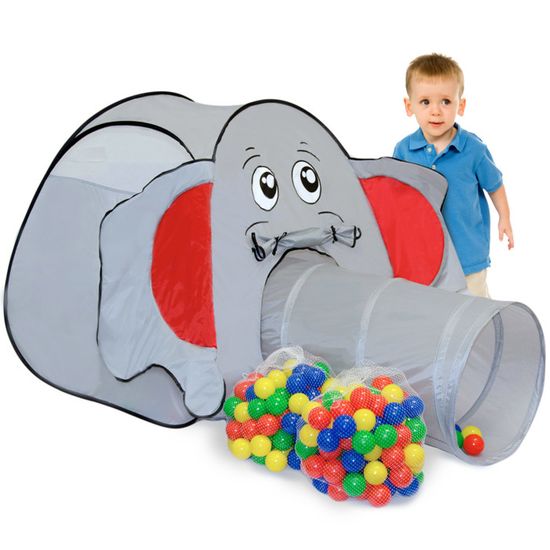 All Kids United Tente De Jeu XXL Avec Tunnel, Piscine à Balles & Accessoires - Maison De Jeu Pop-up 5 Parties Avec Sac De Rangement