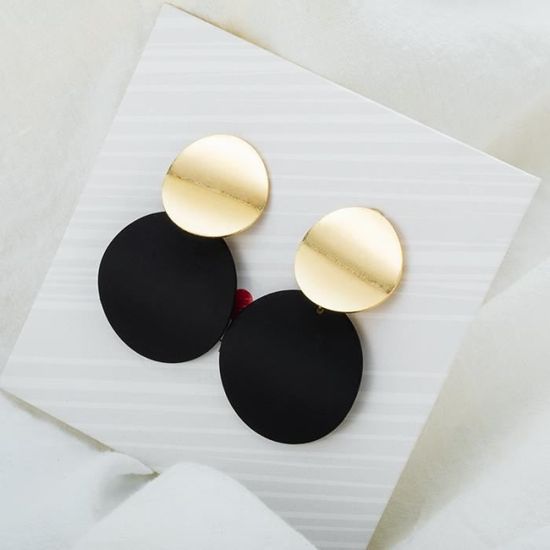Boucles D'oreilles Pendantes Géométriques En Résine Acrylique Verte - Style Bohème Vintage Pour Femme