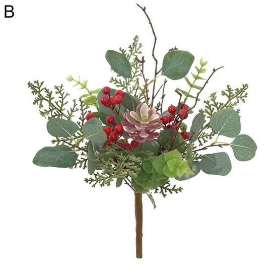 1pc feuille de fleur artificielle en plastique fausse plante décoration de fenêtre de mariage de Noël D133