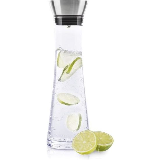 SILBERTHAL Carafe en Verre Avec Filtre Infusion Amovible - 1 Litre - Pichet Avec Couvercle Inox