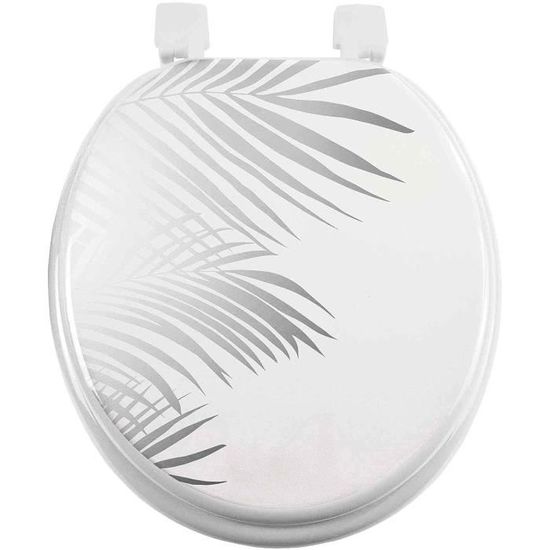 Abattant WC universel Kelly blanc 46 x 37,5 cm - MDF imprimé