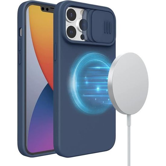 Coque magnétique en Silicone pour iPhone 13. étui de Protection pour  téléphone Portable Compatible avec Les Accessoires Magsafe et Chargeur  Inalmabrico pour iPhone 13. Vert