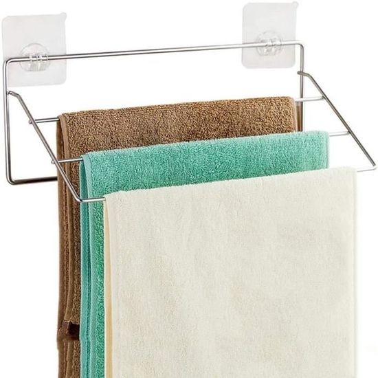 Porte-serviettes Pour Radiateur 30/40/50 Cm - Acier Inoxydable, Fixation Sans Perçage - Rangement Salle De Bain - 9