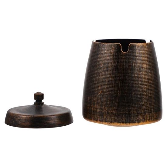 Cendriers En Bois Avec Couvercle Coupe-vent - Lot De 2, Noir, Facile à Nettoyer, Pour Intérieur Et Extérieur