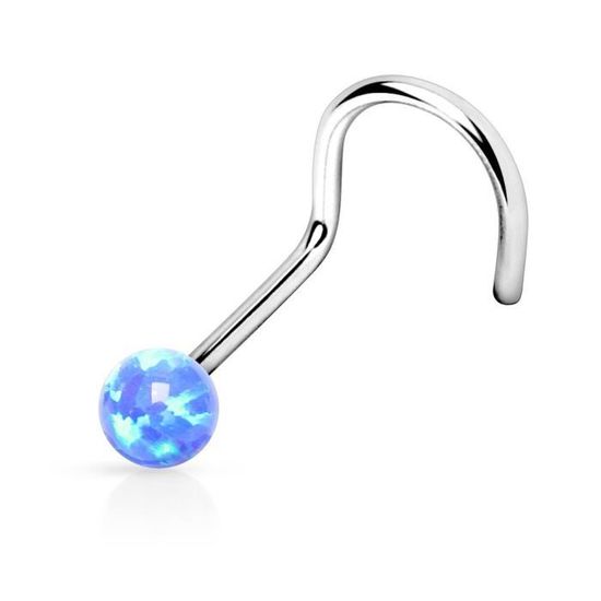Piercing nez tige tirebouchon opale bleue (0.8 mm) Cdiscount Au quotidien