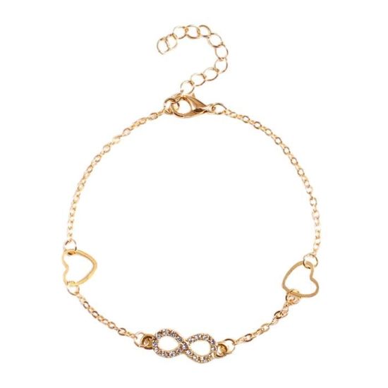 Bracelet De Cheville Boho Gothique En Alliage Noir - Forme Cœur, Lotus, Plume - Pour Femmes Et Filles