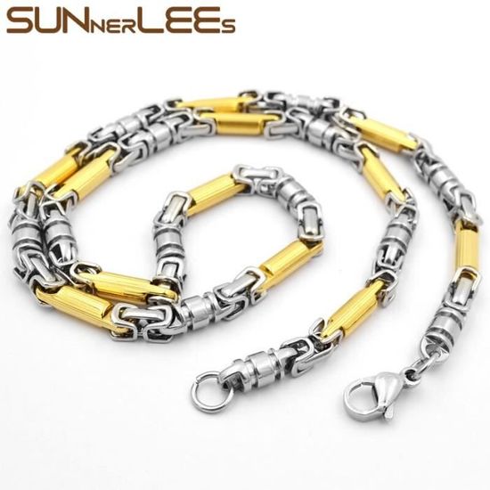 Collier Chaîne Byzantine Or Rose - Neuf, Plaqué Or, Unisexe